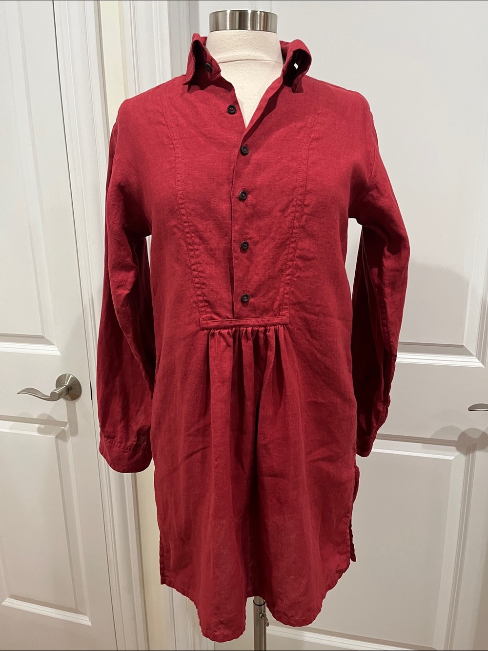 Eskandar 100% Linen Shirt Dress/Tunic Size 0 Lagenlook
